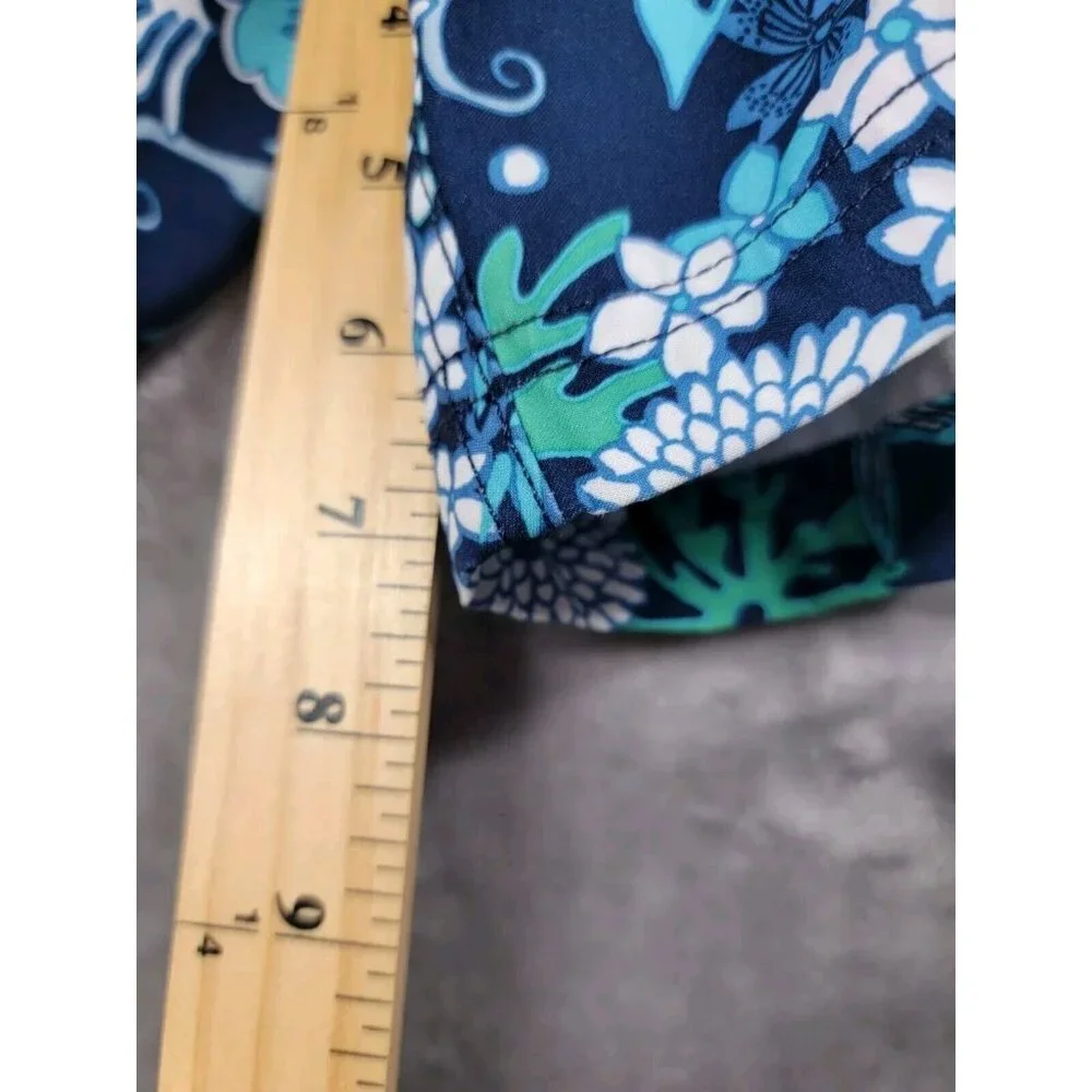 Nautica board shorts mesh lined swim trunks Large Blue Floral, seahorse, fish‎